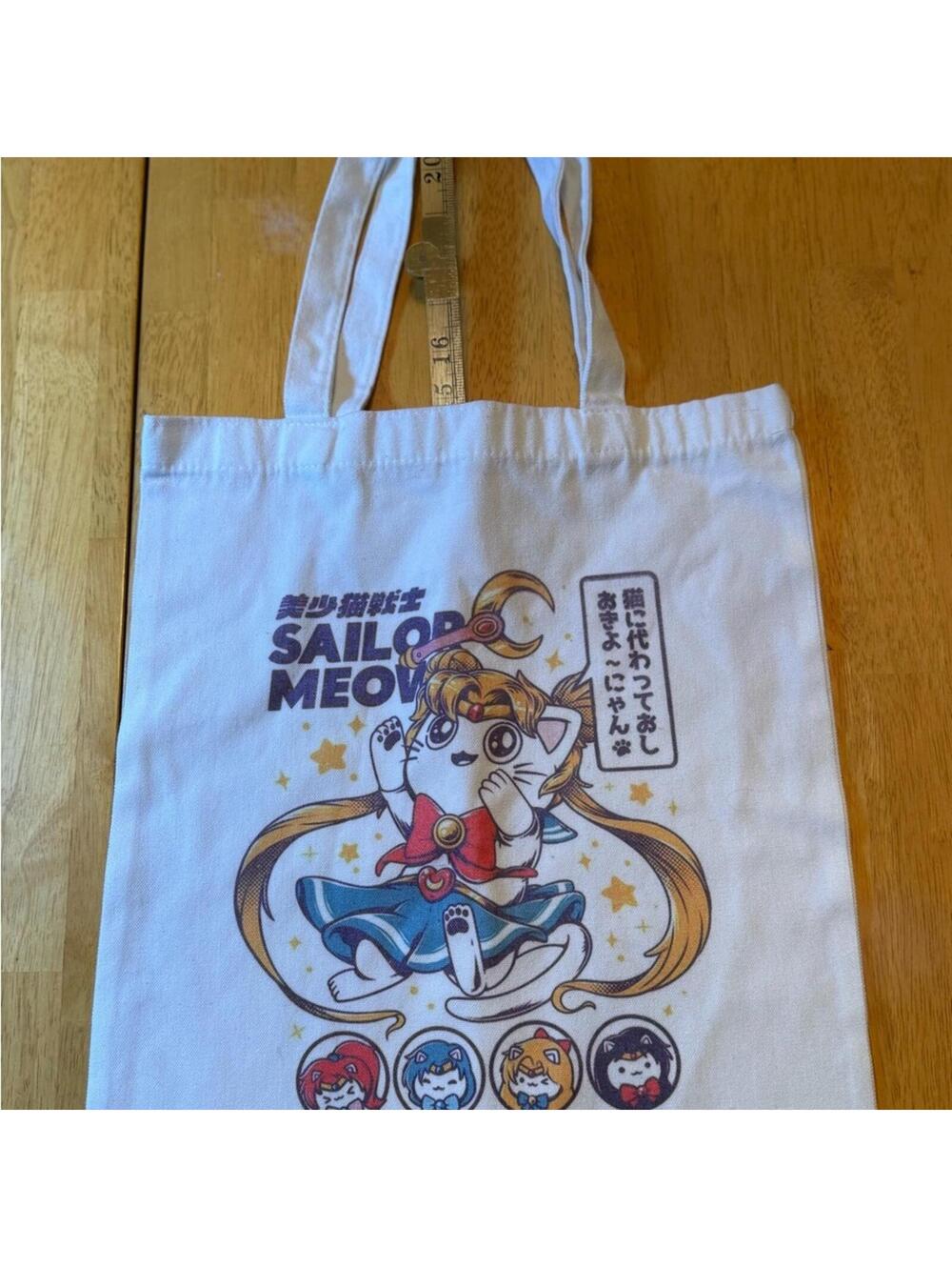 Sailor Meow White Tote Bag